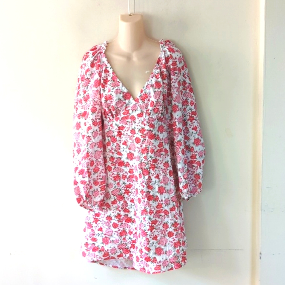 Fashion to Figure Floral Print Long Sleeve Skater Dress 2X